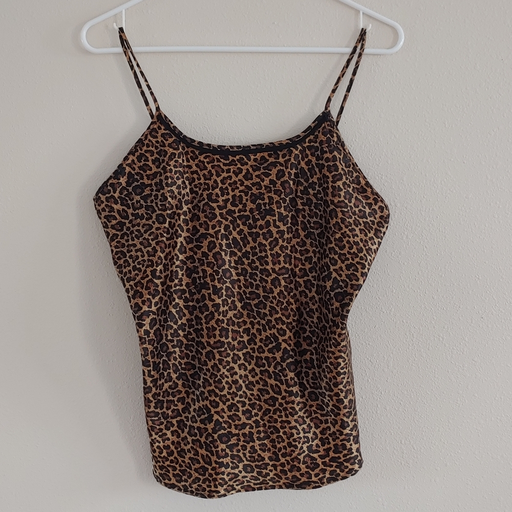 Cheetah print silk tank